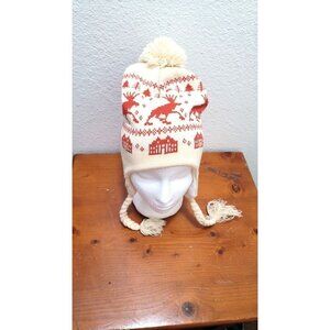 SNOHOMISH RUNNING HOLIDAY WOOL WINTER CREAM/RED WINTER HAT